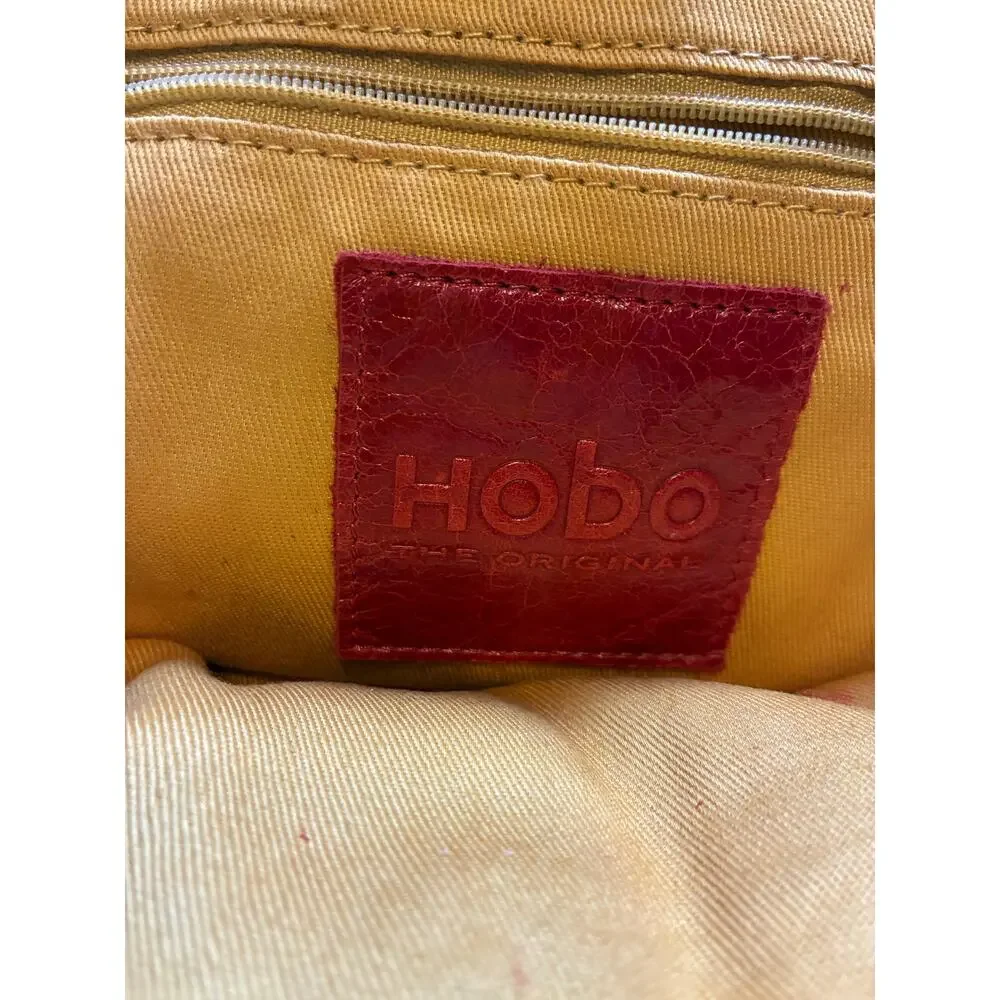 Y2K HOBO The Original Leather Frame Clutch Taupe Snakeskin Embossed Evening Bag